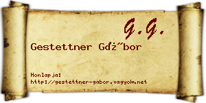 Gestettner Gábor névjegykártya